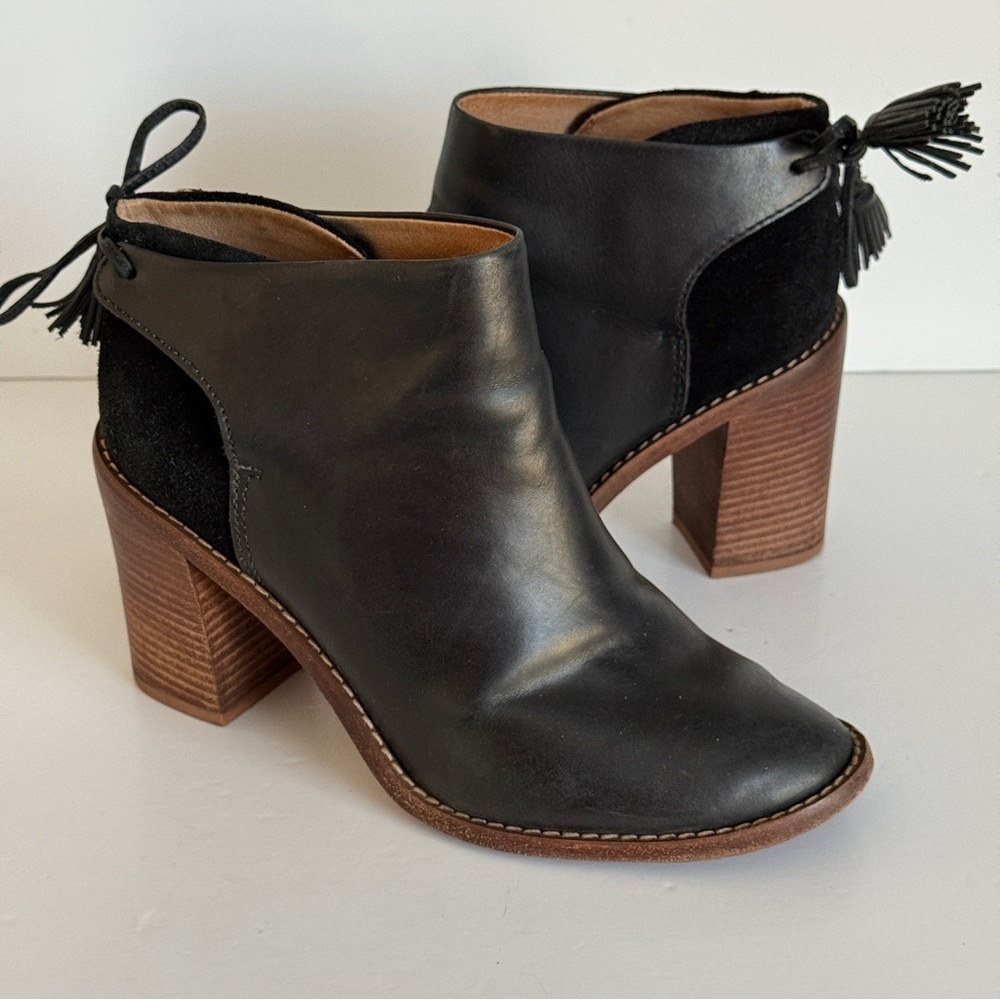 Madewell et‎ Sezane Black Genuine Leather Ankle Boots Size 7M
